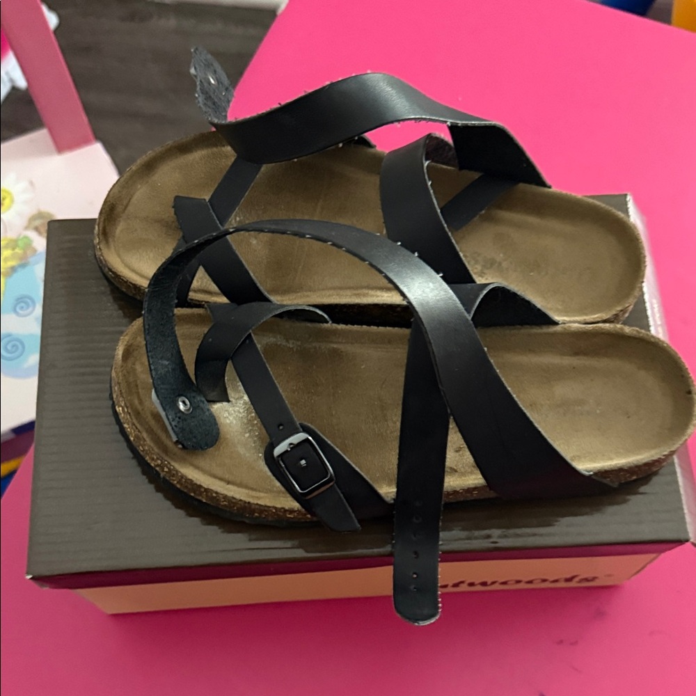 Outwoods Black Strap Sandals